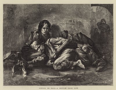 مدرسة أو Gaol ، رسم من الحياة بواسطة إدوين بوكمان